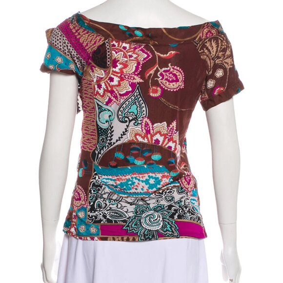 Blumarine Printed Silk Top, Size: M (US 8, IT44) - Picture 3 of 3